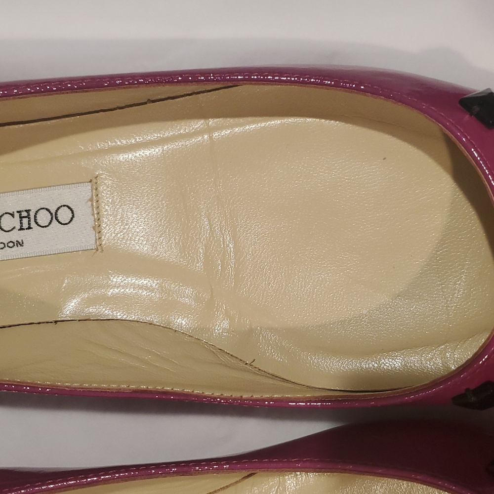 Like NEW Jimmy Choo Fuschia Ballet Flats - Picture 13 of 13